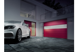 Porte de garage sectionnelle rouge