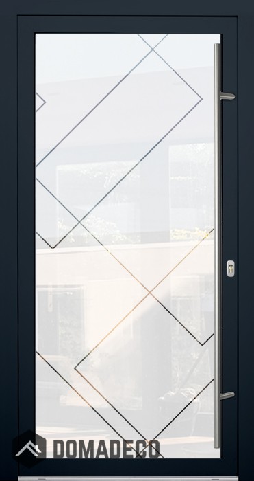 LIM Glass S15 -porte d'entrée givrée de qualité avec décor transparent