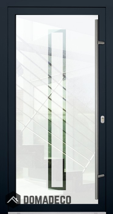 LIM Glass S9 - porte d'entrée d'origine en verre dépoli avec décor transparent