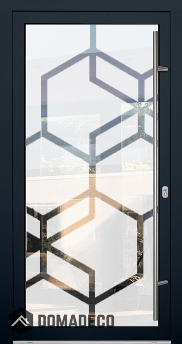 LIM Glass S13 - porte givrée de sécurité en aluminium avec décor transparent