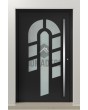 PIVOT 15E - porte pivotante en aluminium avec verre décoratif