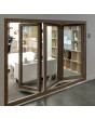 Porte pliante accordéon en verre et aluminium à 3 vantaux