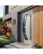 Porte d'entrée en aluminium argenté avec vitrage