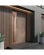 Porte à charnières en aluminium avec métal liquide cuivré et bronze vieilli