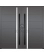LIM 41 double - porte d'entrée double en aluminium avec bandeau