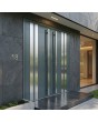 Double porte d'entrée en aluminium vert foncé