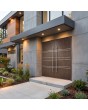 Porte double moderne en aluminium, finition noyer