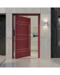 porte d'entrée pivotante en aluminium rouge de haute qualité