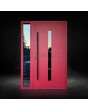 Porte extérieure rouge en aluminium avec panneau vitré