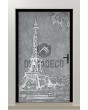 PIVOT Paris - porte pivotante avec texture Tour Eiffel en métal fraisé