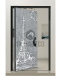 PIVOT Paris - porte pivotante avec texture Tour Eiffel en métal fraisé