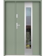 Sta Amerigo Uno - porte contemporaine en acier inoxydable avec panneau latéral