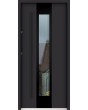 Sta Amerigo noir - porte contemporaine en acier inoxydable avec cadre noir autour du verre