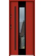 Sta Amerigo noir - porte contemporaine en acier inoxydable avec cadre noir autour du verre