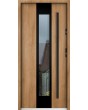 Sta Amerigo noir - porte contemporaine en acier inoxydable avec cadre noir autour du verre