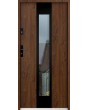 Sta Amerigo noir - porte contemporaine en acier inoxydable avec cadre noir autour du verre