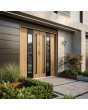 Porte double contemporaine en chêne et acier inoxydable de la marque Turners