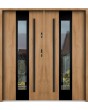 Sta Amerigo Noir Double - porte double contemporaine en acier inoxydable avec cadre noir autour du verre