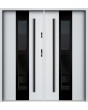 Sta Amerigo Noir Double - porte double contemporaine en acier inoxydable avec cadre noir autour du verre
