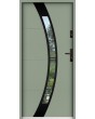 Sta Andromeda noir - porte extérieure simple en métal avec cadre noir autour du vitrage
