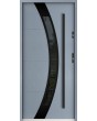 Sta Andromeda noir - porte extérieure simple en métal avec cadre noir autour du vitrage