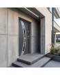 Porte d'entrée extérieure en acier, couleur anthracite