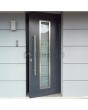 Portes d'entrée sécurisées en aluminium anthracite avec vitrage