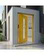 Porte d'entrée pivotante en aluminium haut de gamme de couleur jaune