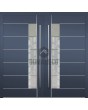 LIM AP02 double - porte d'entrée double à charnières en aluminium avec verre