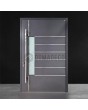 Porte d'entrée en aluminium anthracite foncé avec vitrage