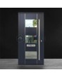 Porte d'entrée moderne en aluminium anthracite à isolation thermique avec vitrage