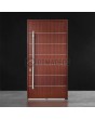Porte battante commerciale en aluminium acajou pour architecture moderne
