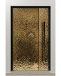LIM B2 - porte battante en aluminium recouverte d'une feuille d'acier inoxydable doré