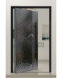 PIVOT B4 - porte pivotante en aluminium recouverte d'une tôle en acier inoxydable gris