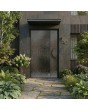 LIM B4 - porte battante en aluminium recouverte d'une tôle en acier inoxydable gris