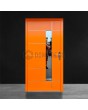 Porte d'entrée contemporaine en aluminium orange