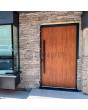 Porte d'entrée en aluminium massif couleur chêne doré