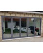Porte pliante accordéon en verre et aluminium à 5 vantaux