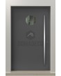 PIVOT Bila - porte pivotante extérieure en aluminium avec vitre circulaire