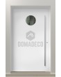 PIVOT Bila - porte pivotante extérieure en aluminium avec vitre circulaire