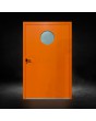 PIVOT Bila - porte pivotante extérieure en aluminium avec vitre circulaire