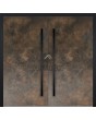 LIM Bruno double - double porte d'entrée en aluminium recouverte de quartz fritté rouille