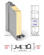 Porte double LIM en aluminium avec panneau vitré à gauche, à droite et en haut