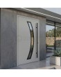 porte moderne en aluminium argenté
