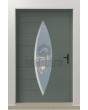 PIVOT C11 - porte pivotante exclusive en aluminium avec verre ovale