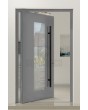 PIVOT C16 - porte pivotante extérieure isolée en aluminium avec fenêtre