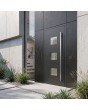 Porte d'entrée moderne et luxueuse en aluminium, couleur anthracite