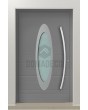 LIM C22 - portes d'entrée modernes et sécurisées en aluminium avec vitrage ovale