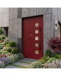 porte d'entrée moderne en aluminium rouge sur mesure