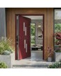 PIVOT C25 - porte d'entrée pivotante en aluminium avec quatre fenêtres